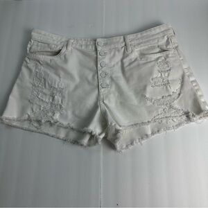 KUT FROM THE KLOTH JANE SHORTS DENIM HIGH RISE Women's 16 white button fly